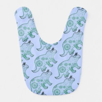 Mandala Dinosaur Pattern Baby Bib