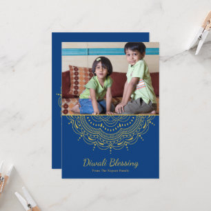 Mandala Diwali Greeting Card - Custom Color