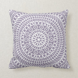 Mandala Doodle Lavender Throw Pillow