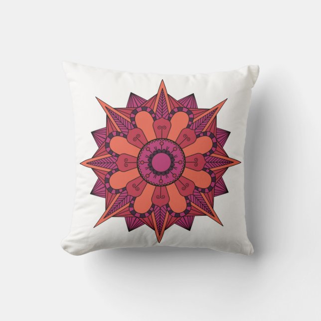 Mandala Dotted Throw Pillow (Front)