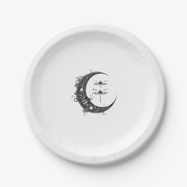 Mandala Dragonfly Gothic Dragonflies (1) Paper Plates (Front)