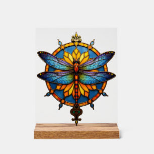 Mandala Dragonfly Luminous Sacred Geometry Spiritu Acrylic Sign