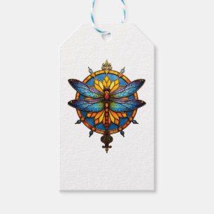 Mandala Dragonfly Luminous Sacred Geometry Spiritu Gift Tags