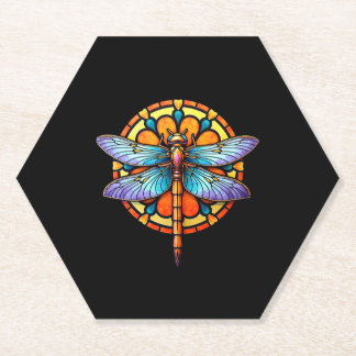 Mandala Dragonfly Luminous Sacred Geometry Spiritu Paper Coaster