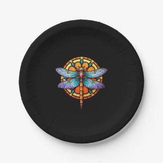 Mandala Dragonfly Luminous Sacred Geometry Spiritu Paper Plates