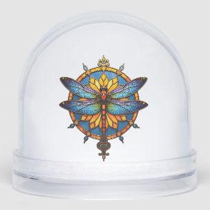 Mandala Dragonfly Luminous Sacred Geometry Spiritu Snow Globe