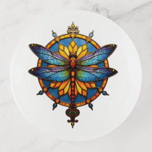 Mandala Dragonfly Luminous Sacred Geometry Spiritu Trinket Tray