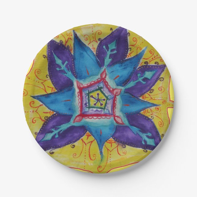 Mandala dream Hand painted design Paper Plates (Front)