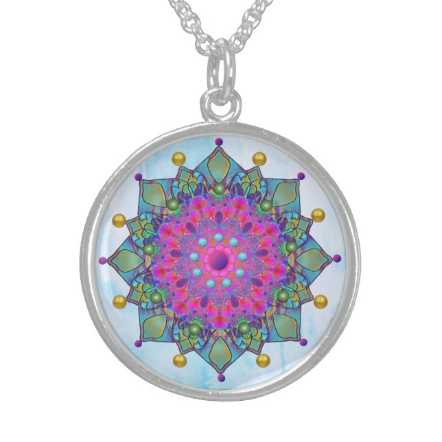 Mandala Dream Sterling Silver Necklace (Front)