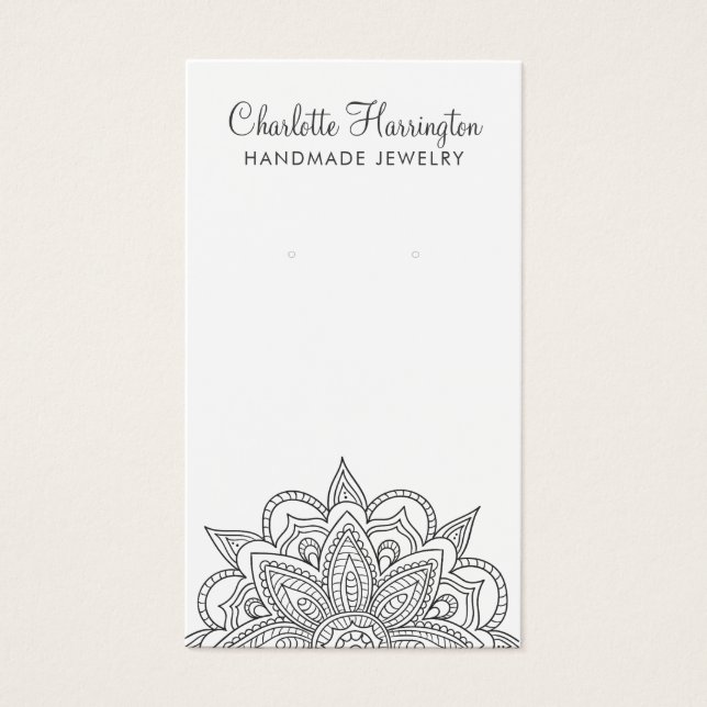 Mandala Earring Jewelry Display Card (Front)