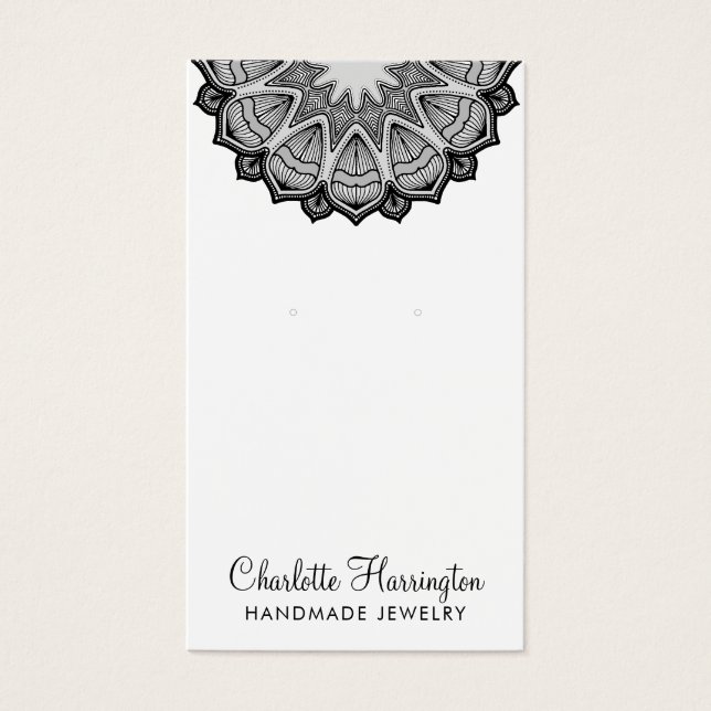 Mandala Earring Jewelry Display Card (Front)