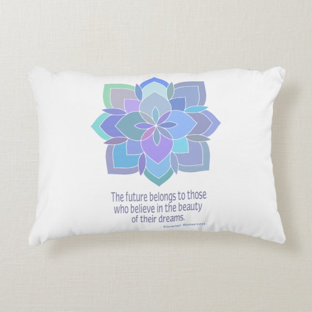 Mandala Eleanor Roosevelt Beauty Quote Accent Pillow (Front)
