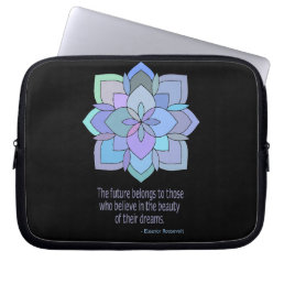 Mandala Eleanor Roosevelt Beauty Quote Laptop Sleeve