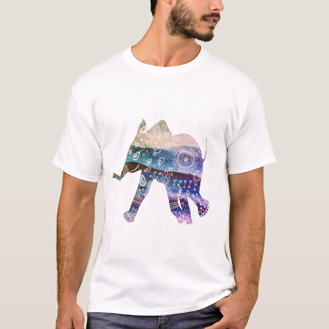 Mandala elephant art drawing T-Shirt (Front)