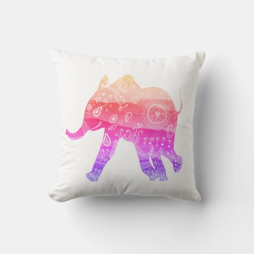 Mandala Elephant  Art  Throw Cushion 41 x 41 cm