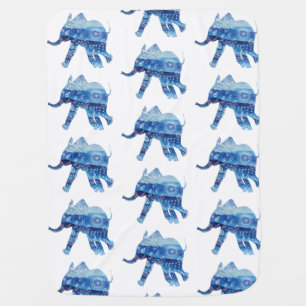 Mandala elephant Baby Blanket