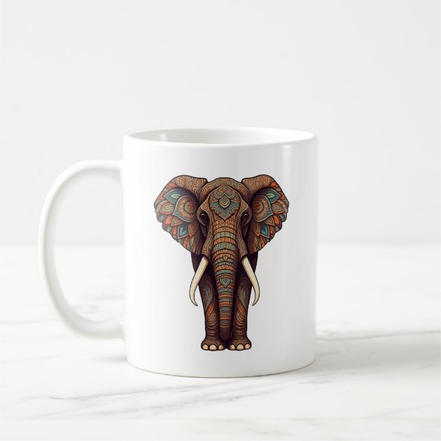 Mandala Elephant Design mug (Left)