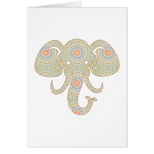 Mandala Elephant Head Design Cards (Front)