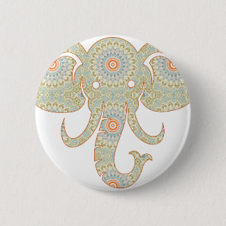 Mandala Elephant Head Design Pinback Button