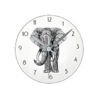 Mandala Elephant Wall Clock
