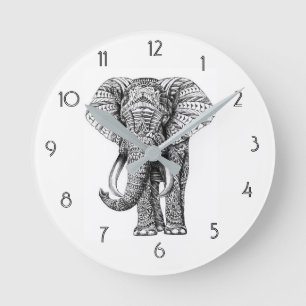 Mandala Elephant Wall Clock