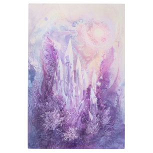 *~* Mandala Esoteric SC3 Crystals Lotus Gold Metal Print