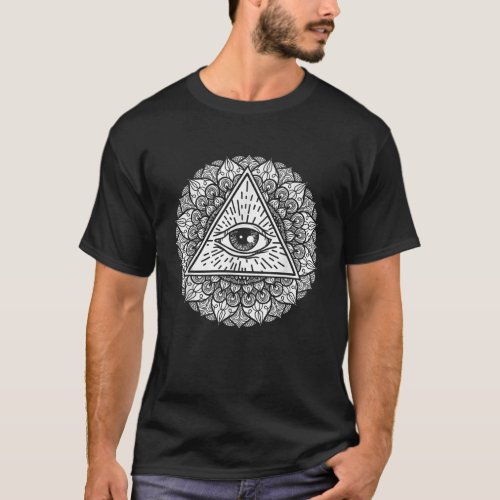 Mandala Eye Of Horus Lazy Halloween Costume Scary  T_Shirt