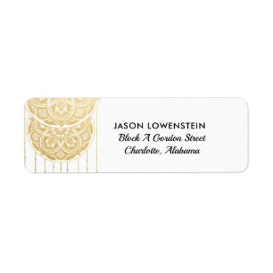 Mandala Faux Gold Foil Boho Wedding Label