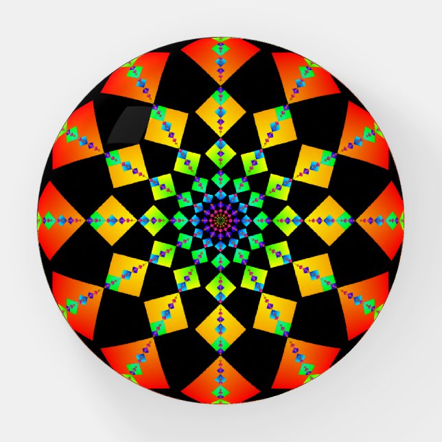 Mandala Fibonacci Squares Paperweight (Front)
