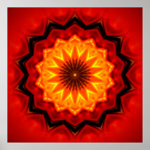 Mandala Fire Poster
