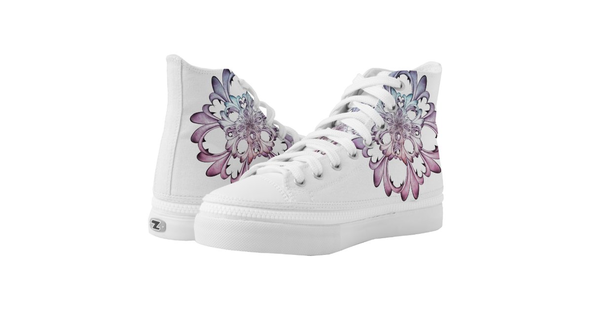 Mandala floral abstract High-Top sneakers | Zazzle