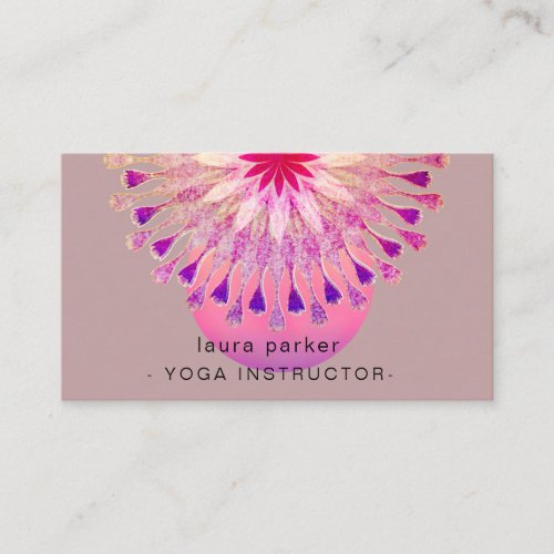 Mandala Floral Boho Massage Yoga Instructor Busine Business Card