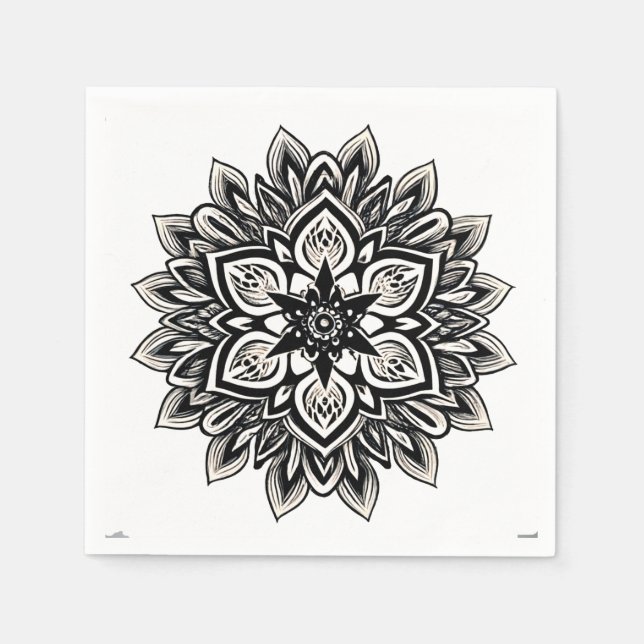 mandala floral pattern art napkins (Front)