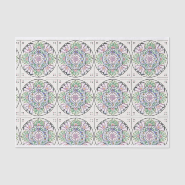 Mandala Floribunda design on tissue paper (Front)