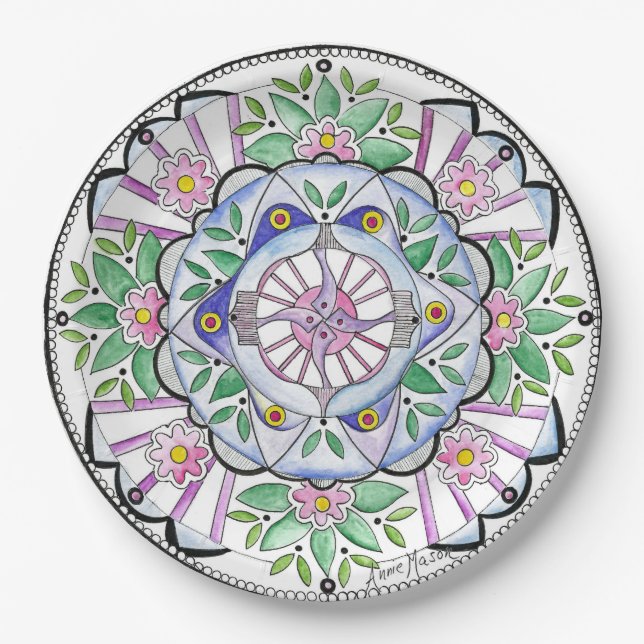 Mandala Floribunda Paper Plates (Front)