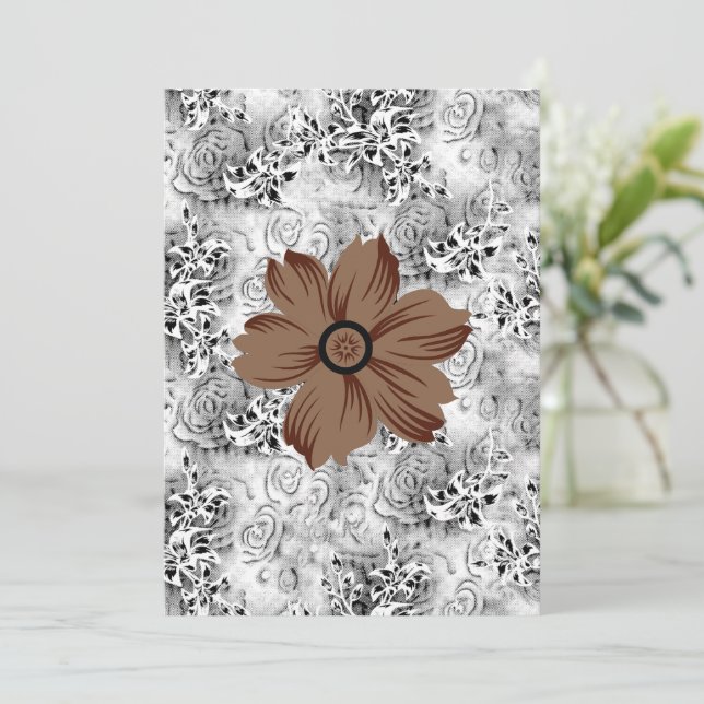 Mandala Flower Art | Earthy Floral Design Invitation (Standing Front)