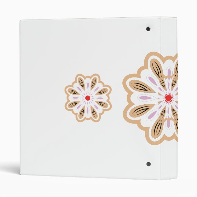 Mandala Flower Art Print | Boho Decor 3 Ring Binder (Back/Spine)
