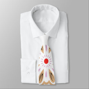Mandala Flower Art Print Boho Decor Neck Tie