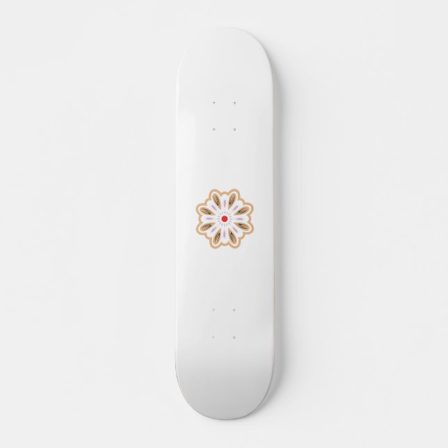 Mandala Flower Art Print | Boho Decor Skateboard (Front)