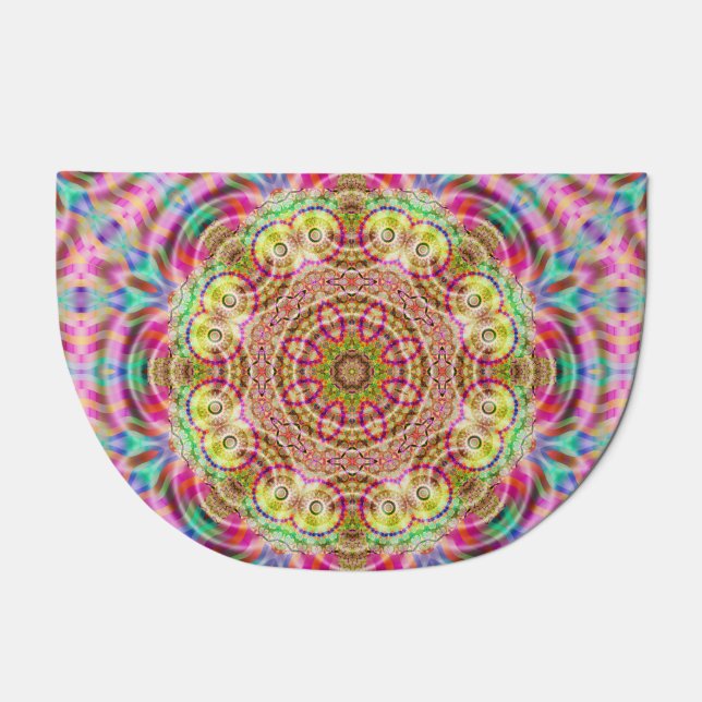 Mandala Flower: Artistic Design Doormat (Front)