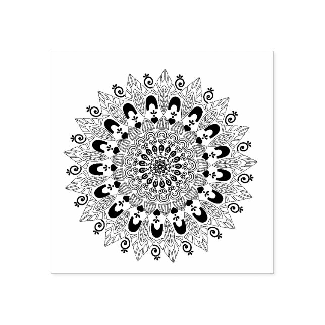 Mandala flower design rubber stamp (Imprint)