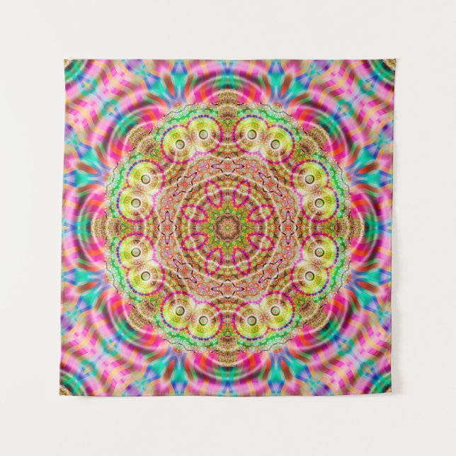 Mandala flower design tapestry (Front)