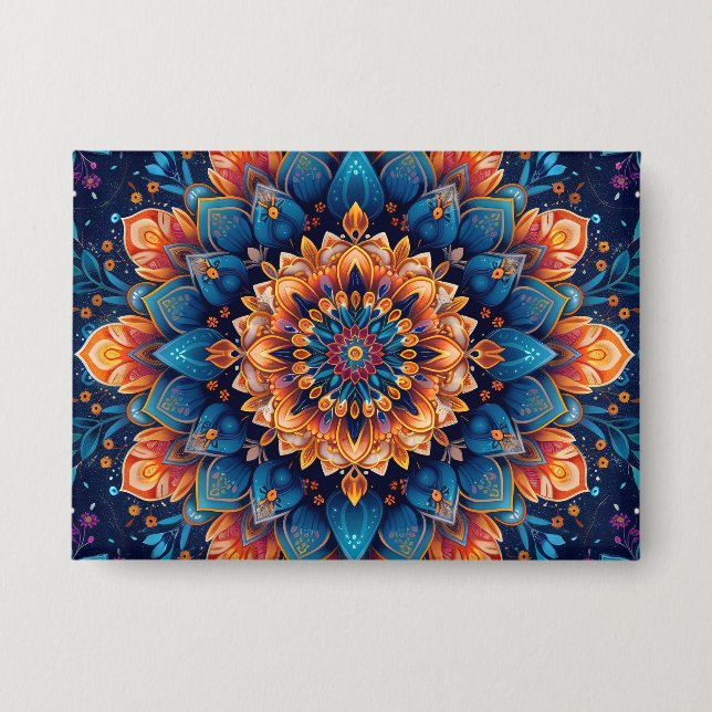 Mandala Flower Digital Art Style-23907 Button (Front)