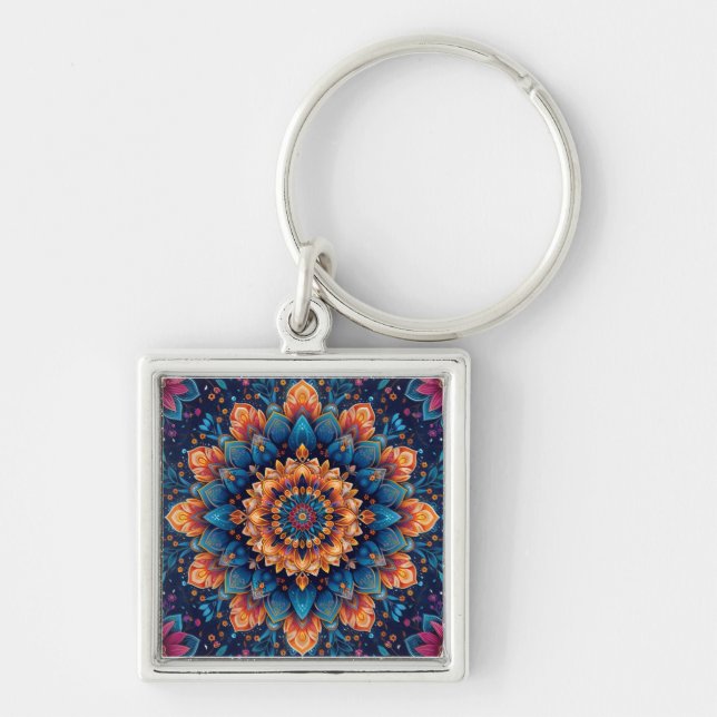 Mandala Flower Digital Art Style-23907 Keychain (Front)