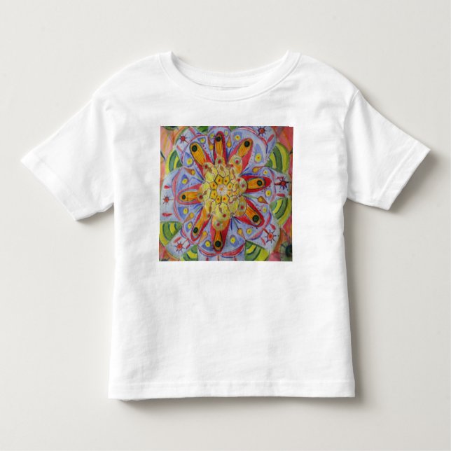 Mandala Flower Drawing Toddler Fine Jersey T-Shirt (Front)
