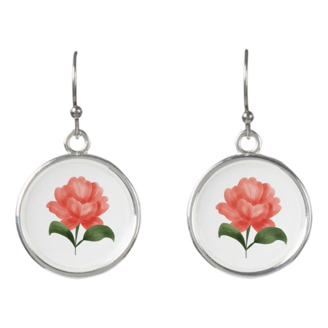 Mandala flower drop earring earrings (Front)