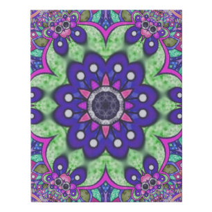 Mandala flower faux canvas print