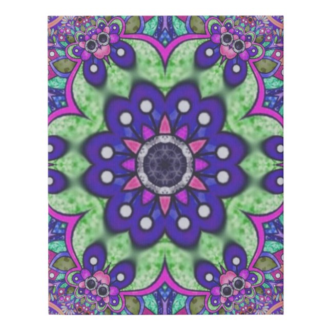 Mandala flower  faux canvas print (Front)
