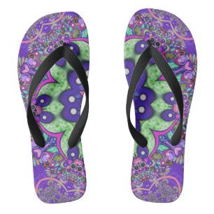 Mandala flower Flip Flops