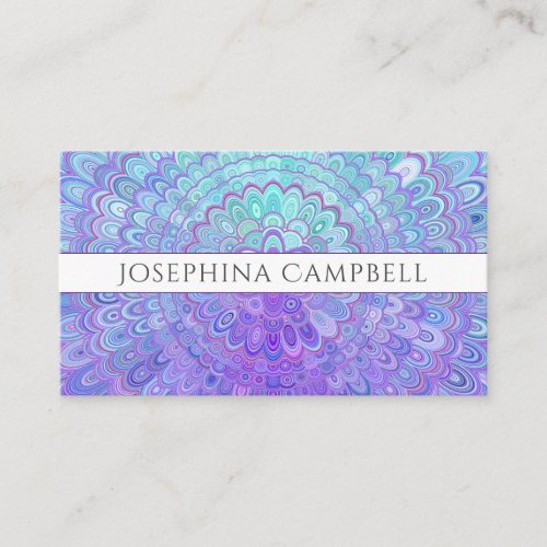 Mandala Flower in Blue and Purple Business Card